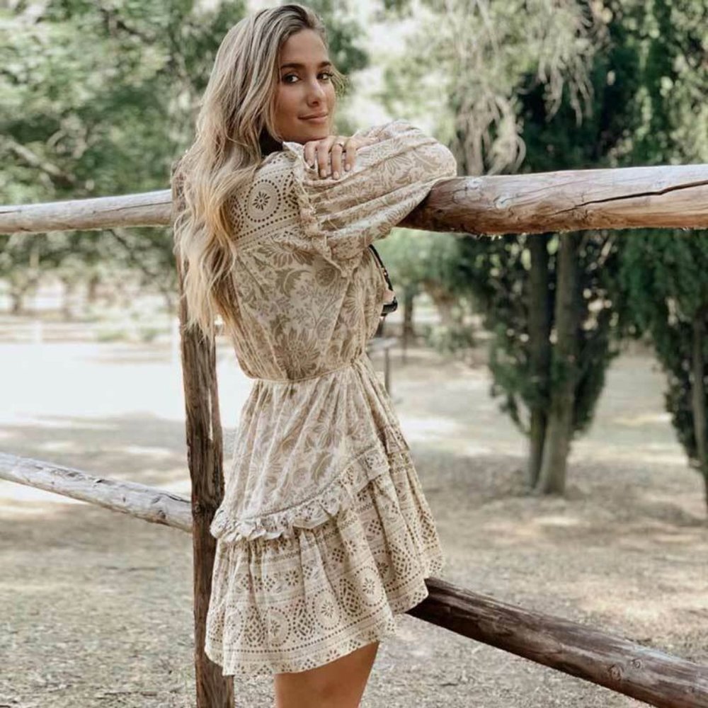 New Desert Dreamer Boho Block Print Tunic Cotton Dress - Picture 4 of 10